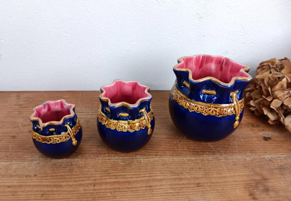 Lot de 3 anciens pots Sarreguemines n°3062