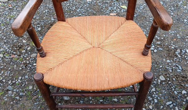 Ancienne paire de fauteuils paillés n°3097