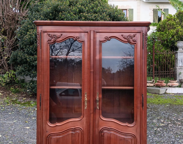 Bibliothèque / Vitrine en merisier n°3100