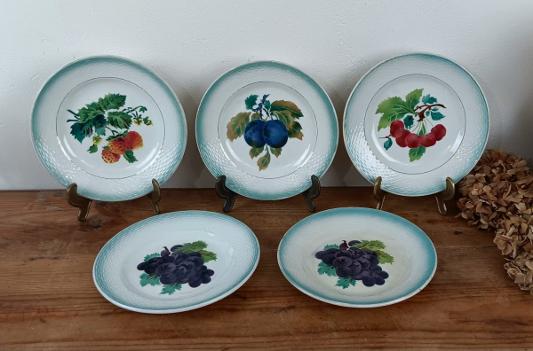 Lot de 5 assiettes a dessert vintages St Amand n°31280