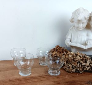 Lot de 4 verres gravés / Raisin / n°10008