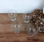 Lot de 4 verres gravés / Raisin / n°10008