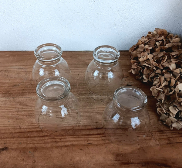 Lot de 4 verres gravés / Raisin / n°10008