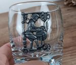 Lot de 6 verres a Whisky / Décor en étain / n°10167