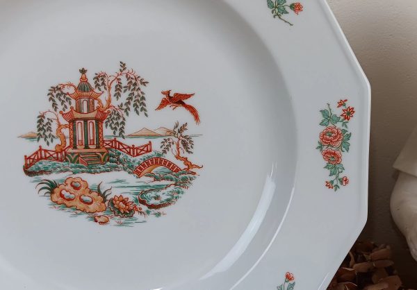 Ancien plat japonisant en porcelaine de Limoges n°10185