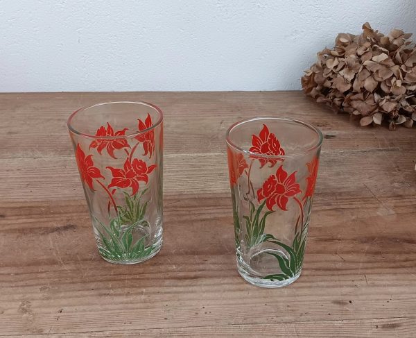 Lot de 2 verres vintages émaillés n°10225