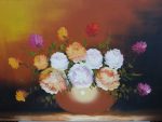 Huile sur toile bouquet de fleurs n°412