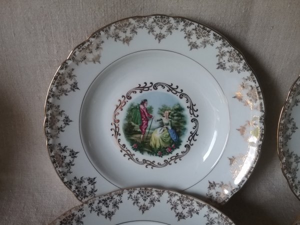 Lot 6 assiettes creuses  / porcelaine royal / n°9024