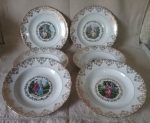 Lot 6 assiettes creuses  / porcelaine royal / n°9025