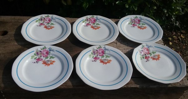 Lot de 6 assiettes / Vintage / n°9002