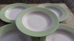 Lot 6 assiettes a soupe / Vintage / Vert / n°3708