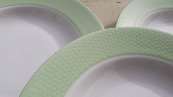 Lot 6 assiettes a soupe / Vintage / Vert / n°3708