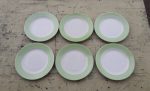 Lot 6 assiettes a dessert  / Vintage / Vert / n°3755