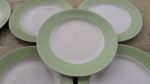 Lot 6 assiettes a dessert  / Vintage / Vert / n°3755