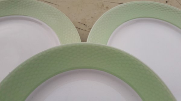 Lot 6 assiettes a dessert  / Vintage / Vert / n°3755