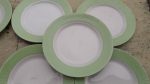 Lot 6 assiettes plates  / Vintage / Vert / n°3763