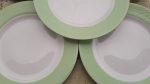 Lot 6 assiettes plates  / Vintage / Vert / n°3763