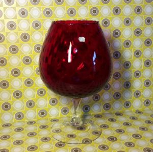 Grande coupe vintage / Murano / verre rouge / n°3384