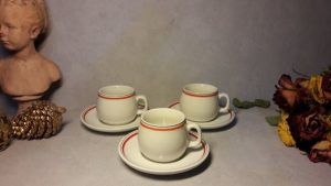 Lot de 3 tasses vintages / bistrot / Lobjoy / n°5056