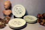 Lot de 10 assiettes a dessert vintages / FB / n°5034