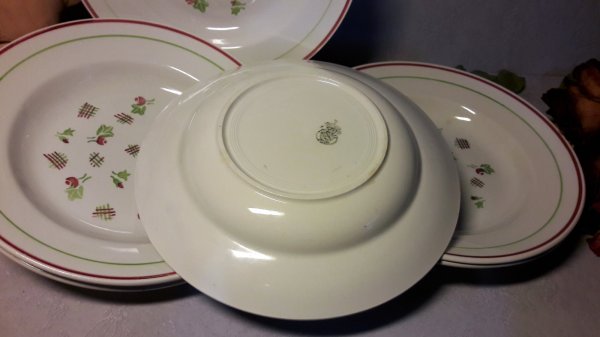 Lot de 6 assiettes a soupe / Lunéville / Vintage / n°5040