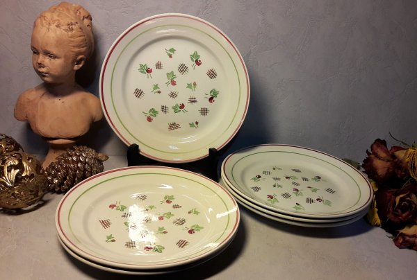 Lot de 6 assiettes plates  / Lunéville / Vintage / n°5042