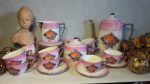 Ancien service a café / rose / fleur / complet / n°5095