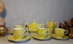 Service a café vintage / Jaune / Porcelaine / n°5097