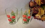 Paire de verres / Vintage / Roses / n°5236