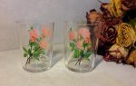 Paire de verres / Vintage / Roses / n°5236