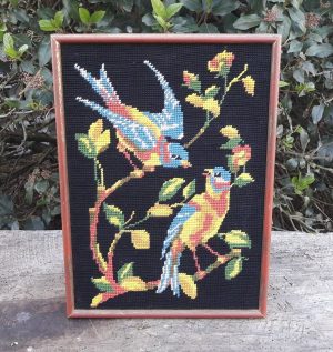 Canevas / Vintage / Cadre / oiseaux / n°5291