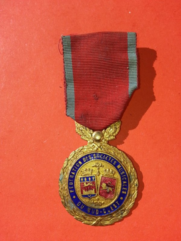 Ancienne médaille Société musicale sud ouest n°492