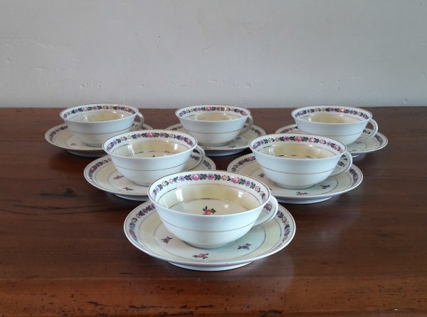 Lot de 6 grandes tasses Limoges n°6552