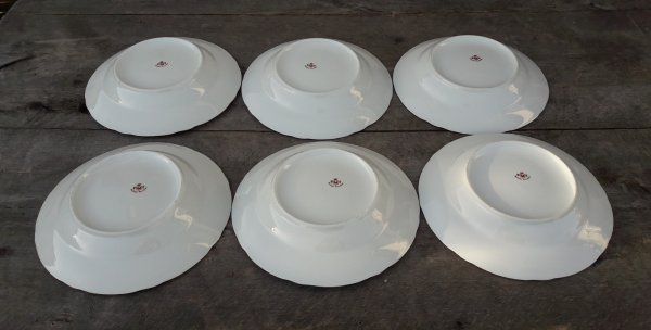 6 assiettes a soupe en porcelaine n°7606