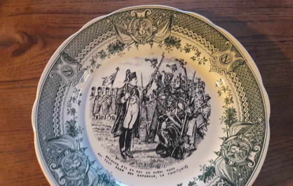 Ancienne assiette parlante / Sarreguemines / Napoléon / n°7963