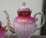 Ancien service a café LIMOGES rose et or n°4510