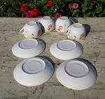 Lot de 4 grandes tasses / papillons fleurs / n°4226