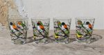 Lot de 4 verres vintages / Oiseaux / n°4889