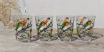 Lot de 4 verres vintages / Oiseaux / n°4889