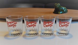 Lot de 4 verres vintages Pampr orange n°4952