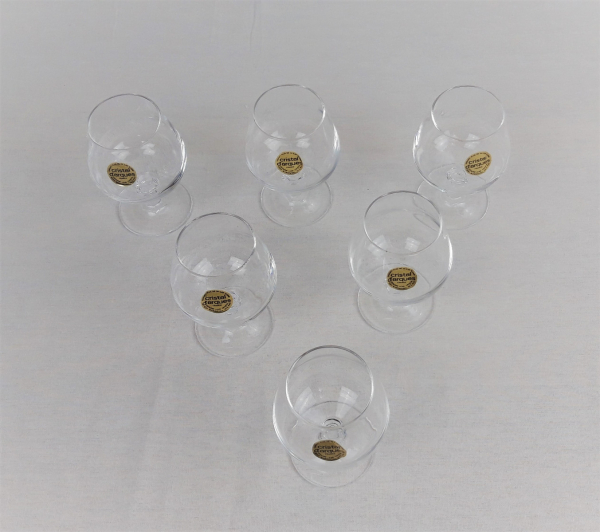 Lot de 6 verres a cognac cristal d'Arques n°2656