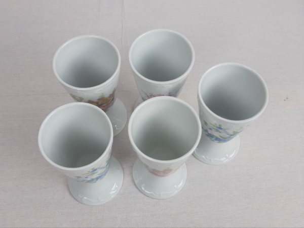 Lot de 5 mazagrans porcelaine de Limoges n°2646