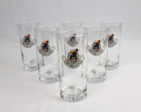 Lot de 6 verres publicitaires Fischer Gold n°2685