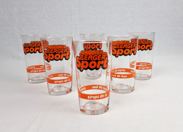 Lot de 6 verres publicitaires Sirop BERGER n°2686