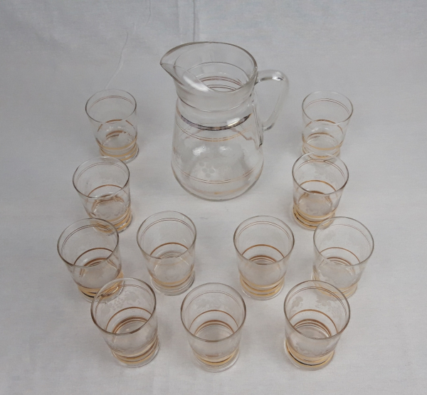 Ancien service / Verres + pichet / n°2773