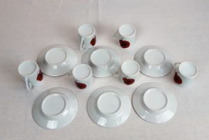 Lot de 6  tasses a café coquelicot n°2753