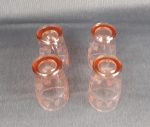 Lot 4 anciens verres gravés / rose / n°8159