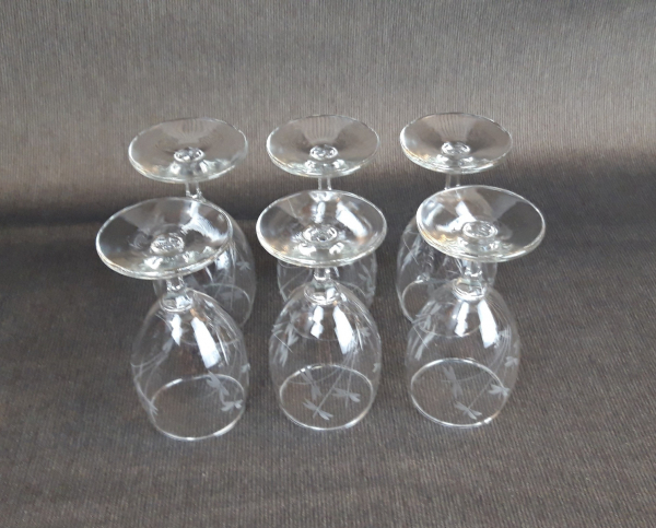 Lot de 6 verres gravés / Apéritifs / n°8232