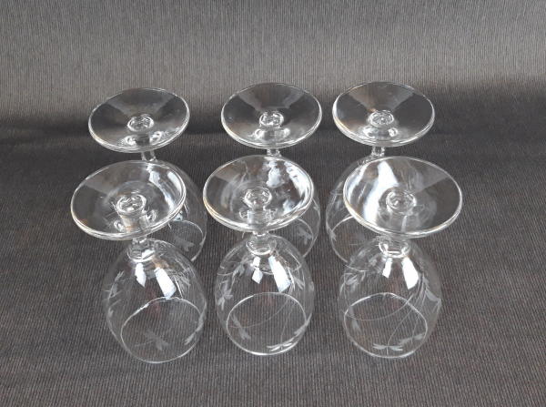 Lot de 6 verres a vin gravés n°8230