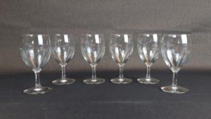 Lot de 6 verres a eau gravés n°8231